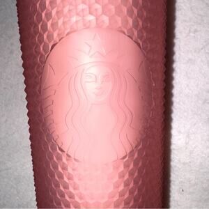 NWT Starbucks Insulated Acrylic Tumbler with Straw Pink Studded 24oz New